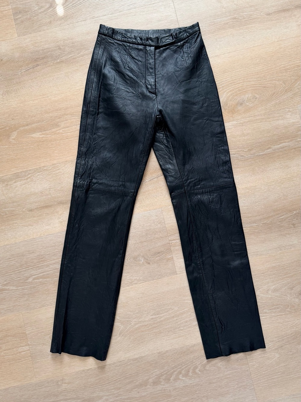 Vintage Y2K 90s Siena Studio Leather Pants High Rise Straight Leg Black 2